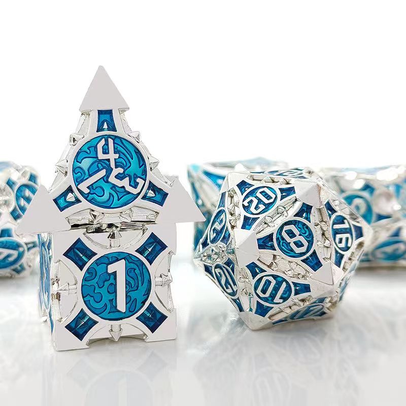 Board Game Master - 7 szt. D4-D20 Cosplay mosiężne złote