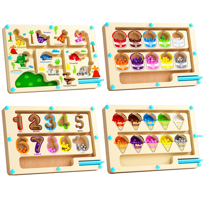Board Game Qwirkle - Magnetyczny labirynt kolorów i liczb Montessori